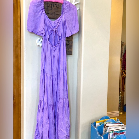FRNCH Paris NWOT purple prairie maxi dress - Picture 12 of 16